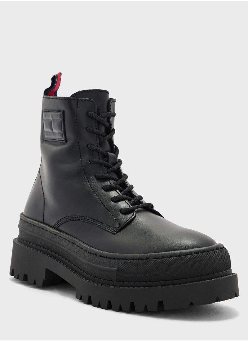TOMMY JEANS Lace Up High Top Boots  - Image 2