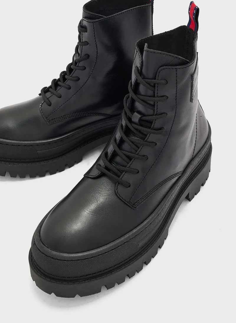 TOMMY JEANS Lace Up High Top Boots
