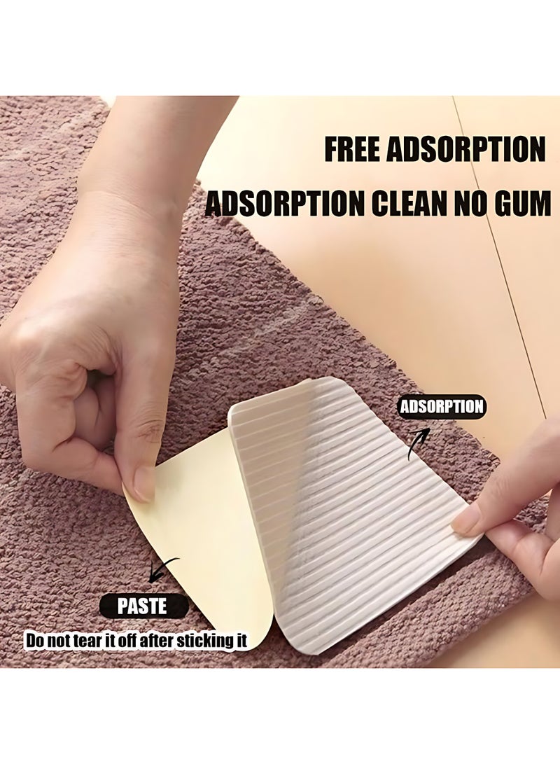 XiaoGiqi 4-Piece Rug Tape for Hardwood Floors - Non-Slip Carpet Tape and Rug Pad Corner Grippers are reuseable and Washable - Image 3