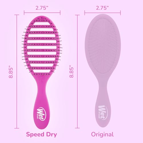 Wet Brush Speed Dry Hair Brush, Purple, Vented Design & Soft HeatFlex Bristles, Blow Dry Safe, Ergonomic Handle Manages Tangles & Uncontrollable Strands, Pain-Free Hair Accessories - Image 4
