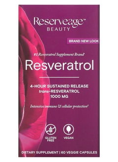 Reserveage Resveratrol TransResveratrol 1000 mg 60 Veggie Capsules (500 mg per Capsule) 