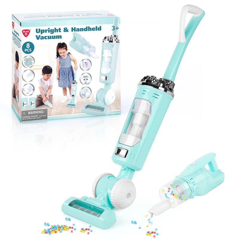 PLAY Kids Vacuum Cleaner Toy Set for Toddlers - 2PCS Toy Vacuum Sets for Toddlers 3+ Years Old with Sound Effects, Baby Play Vacuum Pretend Role Play Household Housekeeping Toys for Children Boys Girls - Image 1