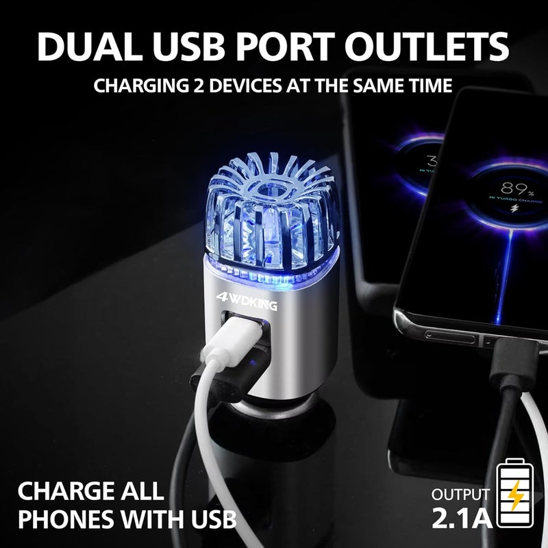 4WDKING Car Air Purifier with Dual USB Charger - Image 4