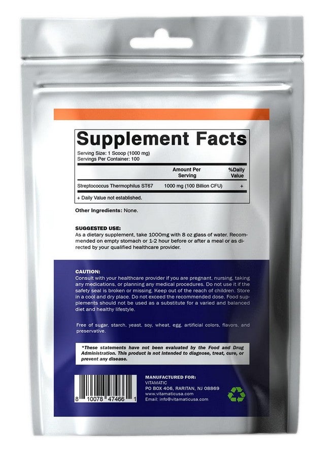 Vitamatic Streptococcus Thermophilus Probiotic Powder - Digestive Health Support - 100 Gram (3.5 OZ) - 100 Servings - Image 3