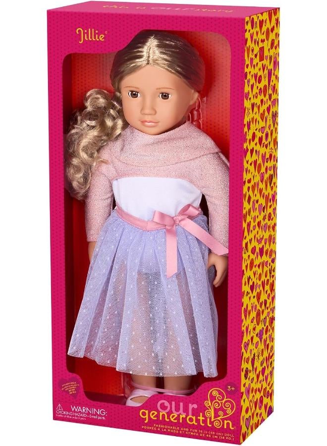 Our Generation Jillie Ballerina Doll with Dress and Sweater, 18-inch Size - Image 1