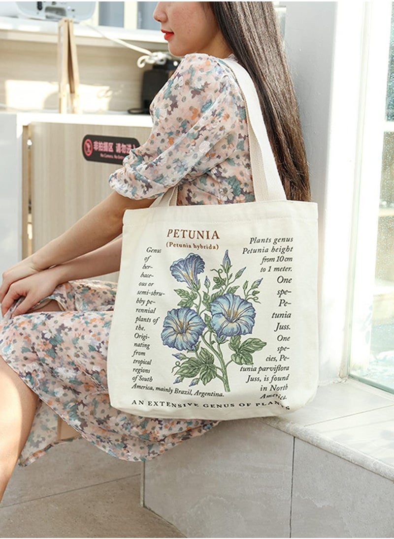Generic Canvas Tote Bag Strap Reusable Grocery Shopping Cloth Bag Zip Tote Bag Women Eco-Friendly Tote Bag with Handle Washable Fashion Beach Tote Shoulder Bag Women Shopping  - Image 3