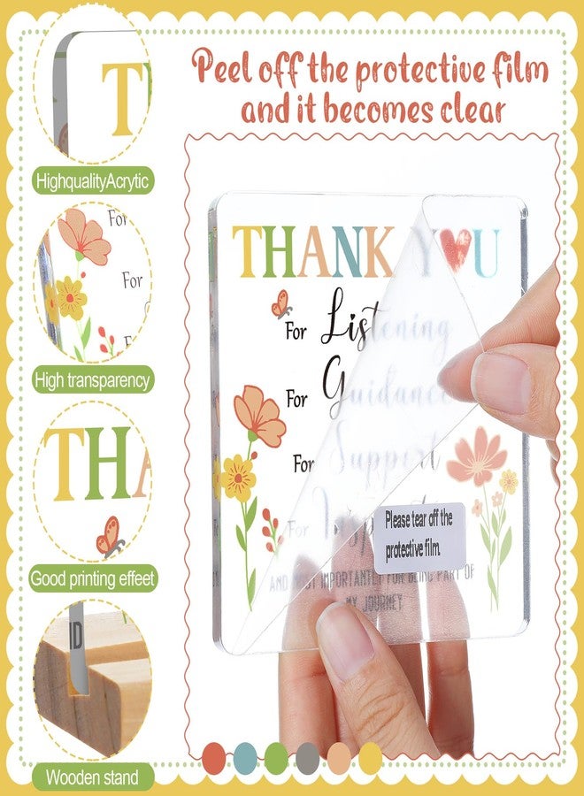 Yinkin Teacher Appreciation Gifts End of Year Thank You Acrylic Plaque Desk Sign for Women Men Funny Centerpieces Thank You Gifts for Teacher Coworker Leader Coach Mentor Employee - Image 3