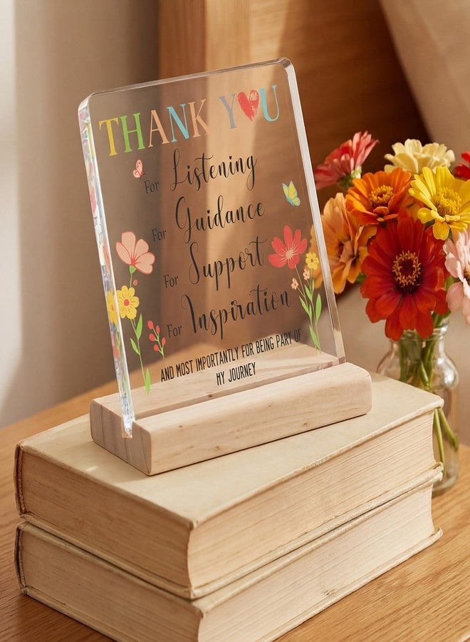 Yinkin Teacher Appreciation Gifts End of Year Thank You Acrylic Plaque Desk Sign for Women Men Funny Centerpieces Thank You Gifts for Teacher Coworker Leader Coach Mentor Employee - Image 4