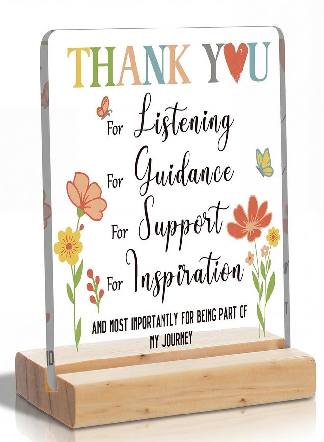 Yinkin Teacher Appreciation Gifts End of Year Thank You Acrylic Plaque Desk Sign for Women Men Funny Centerpieces Thank You Gifts for Teacher Coworker Leader Coach Mentor Employee - Image 1