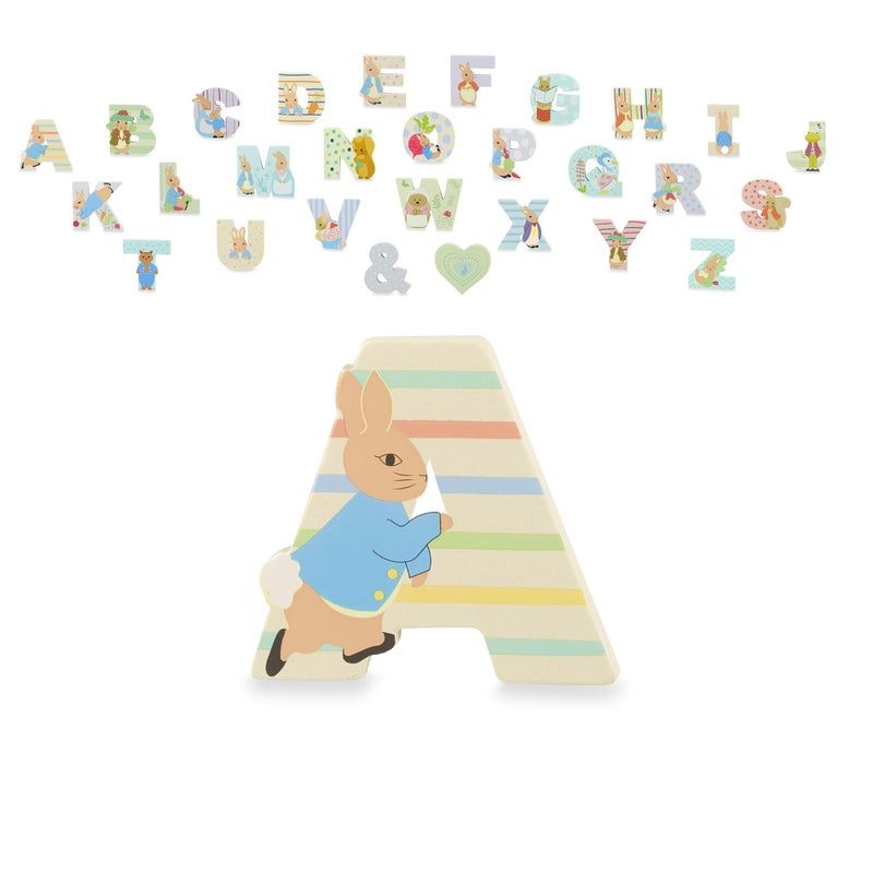 ORANGE TREE Peter Rabbit Wooden Letters by Orange Tree Toys, Letter A with Peter - Alphabet Animal Letter for Personalised Baby Name, Toy Box, Door, Wall Decorations, Animals Nursery Decor, Boys Girls Bedroom - Image 1