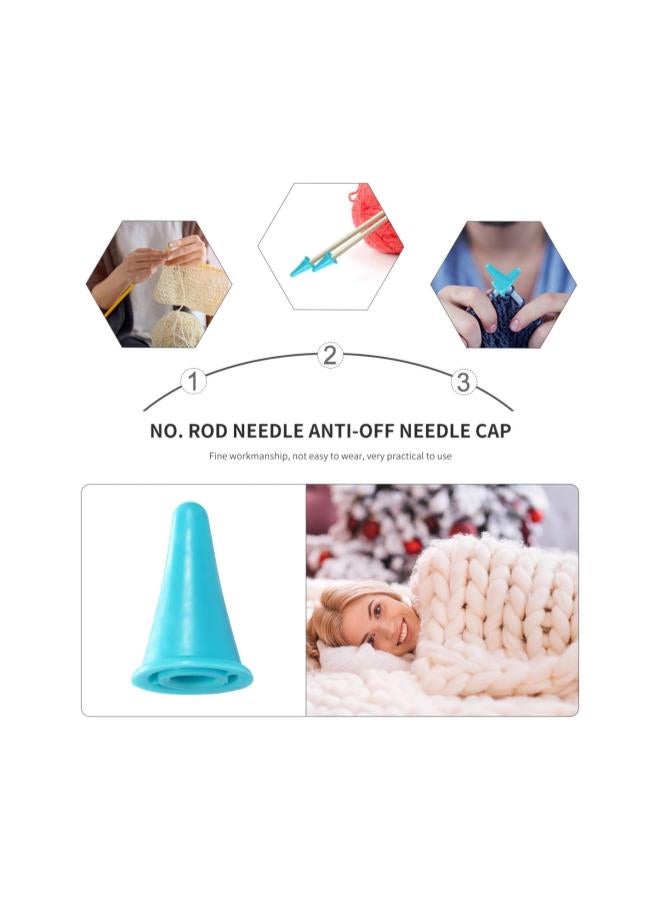 klarako 10 Pcs Knitting Needles Point Protectors Needle Tip Stoppers for Knitting Craft Blue - Image 5