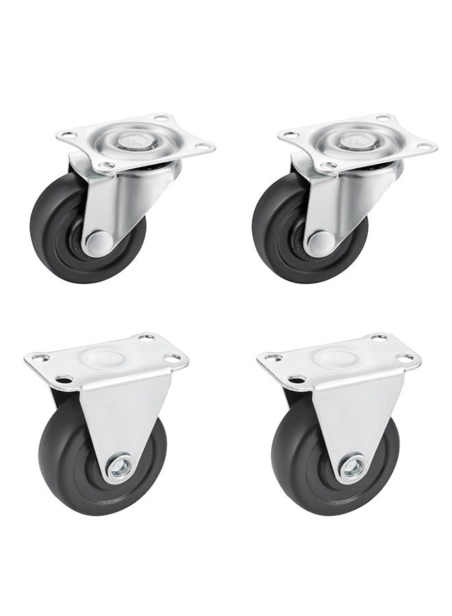 BMB tools 2-Piece Rubber Rigid Caster Wheels - 40mm - 2-Piece Swivel Caster Wheels - Image 1