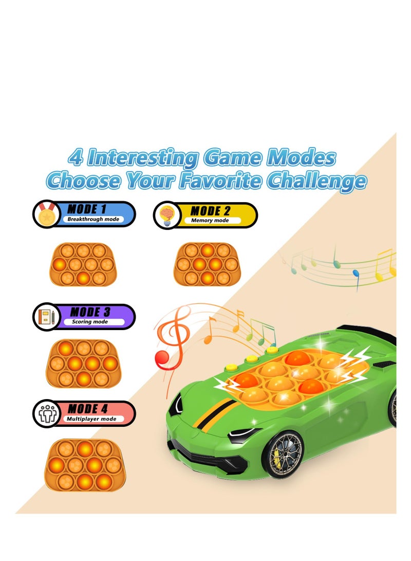 SYOSI لعبة الفقاعات السريعة، لعبة الفقاعات المنيرة، لعبة توت الفرج بيد، ماكينة ألعاب محمولة للأطفال، 4 أوضاع لألعاب ضغط الفقاعات، هدية عيد الميلاد أو عيد الميلاد للأولاد والبنات 3 4 5 6 7 8+ سنوات، خضراء - Image 3