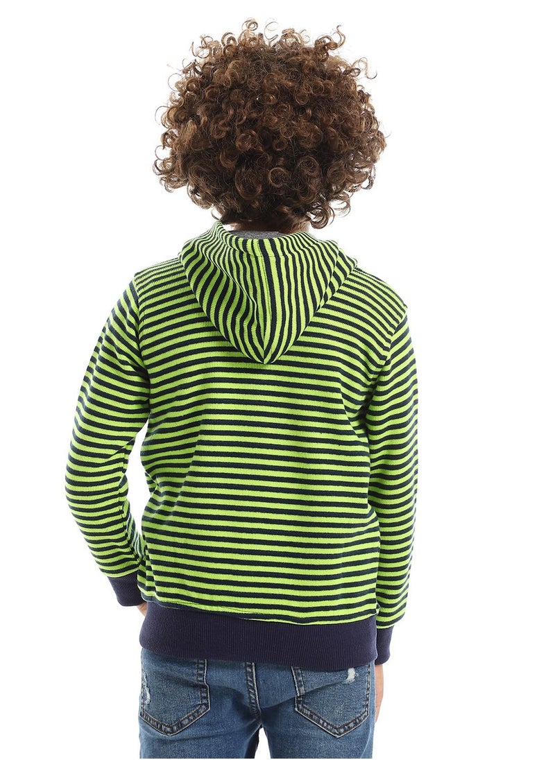 Caesar - Unisex Striped Hoodie With Zipper - Image 1