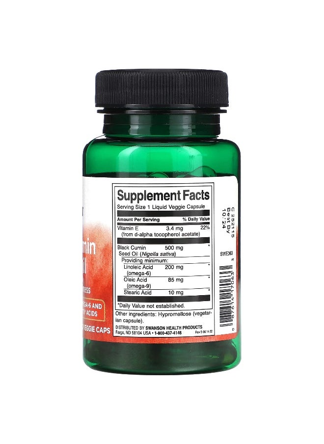SWANSON - Swanson, Black Cumin Seed Oil, 500 mg, 60 Liq Veggie Caps - Image 1