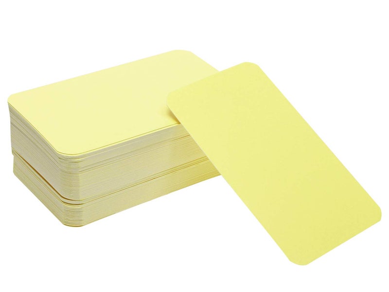 Penta Angel 100 Pcs Mini Paper Blank Gift Notes Cards DIY Craft Small Word Business Message Cards (Light Yellow) - Image 1