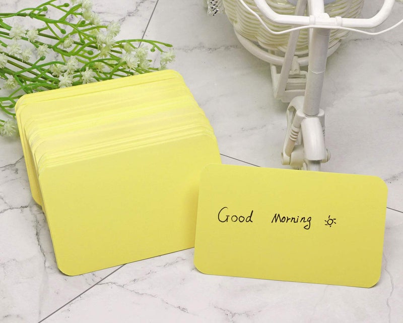 Penta Angel 100 Pcs Mini Paper Blank Gift Notes Cards DIY Craft Small Word Business Message Cards (Light Yellow) - Image 5