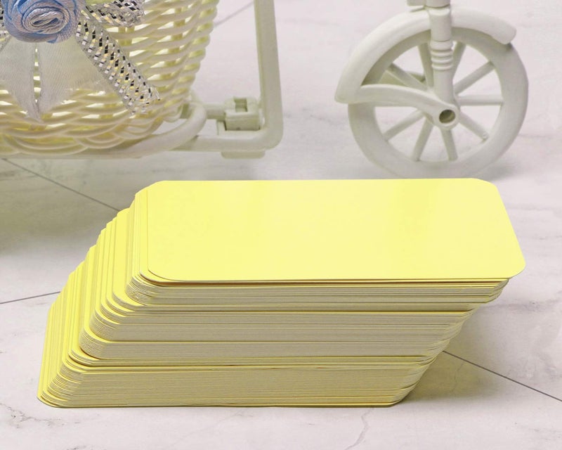Penta Angel 100 Pcs Mini Paper Blank Gift Notes Cards DIY Craft Small Word Business Message Cards (Light Yellow) - Image 3