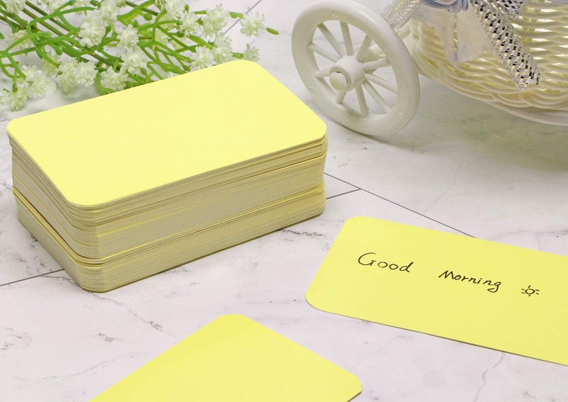 Penta Angel 100 Pcs Mini Paper Blank Gift Notes Cards DIY Craft Small Word Business Message Cards (Light Yellow) - Image 4