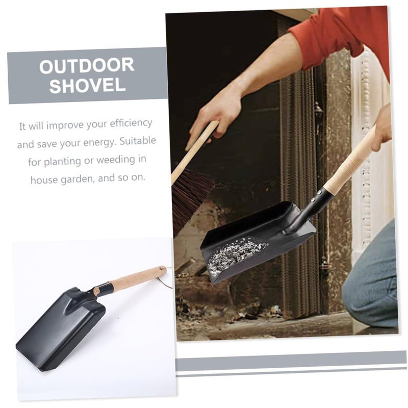 2 Pcs Garden Soil Shovel Lightweight Iron Construction with Wooden Handle for Gardening Lawn Care Camping - Image 4