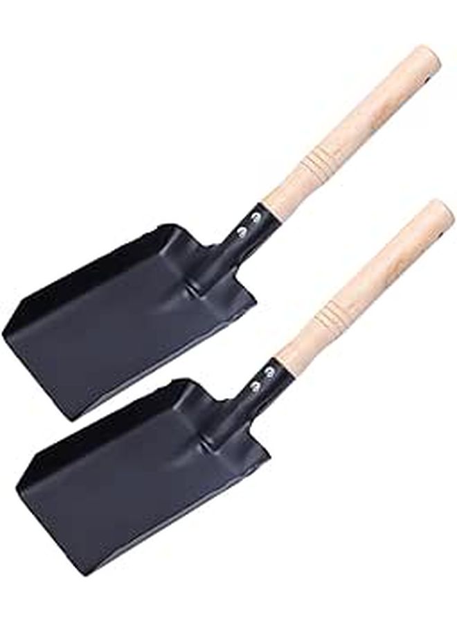 2 Pcs Garden Soil Shovel Lightweight Iron Construction with Wooden Handle for Gardening Lawn Care Camping - Image 1