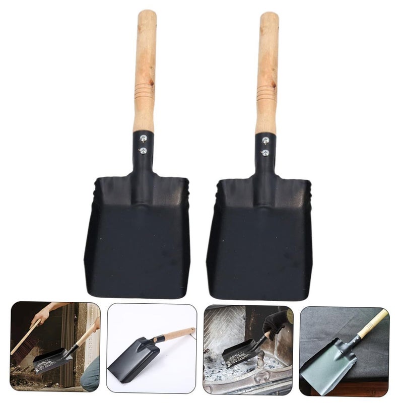 2 Pcs Garden Soil Shovel Lightweight Iron Construction with Wooden Handle for Gardening Lawn Care Camping - Image 3