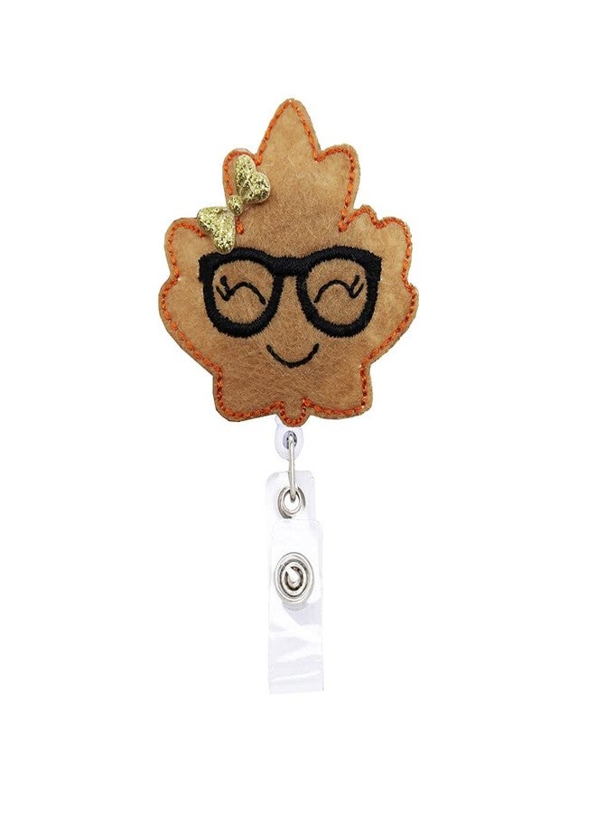 Rockapatch Fall Badge Reel, Thanksgiving Nurse Retractable Name Card Badge Holder Reel with Alligator Clip, 24 inches Thick Pull Cord - Image 1