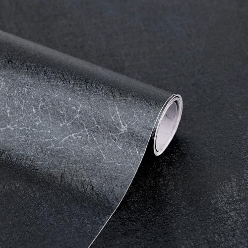 AADIVY 45×1200 CM Peel & Stick Wallpaper – 3D Embossed Hexagon Design, Black Silk Waterproof Vinyl Film, Self Adhesive Contact Paper for Wall, Kitchen, Furniture & Cabinet – PVC Lamination Roll - Image 1