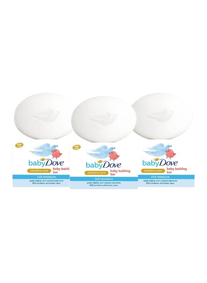 Baby Dove Sensitive Care Rich Moisture Baby Bathing Bar 90g Pack of 3 - Image 1