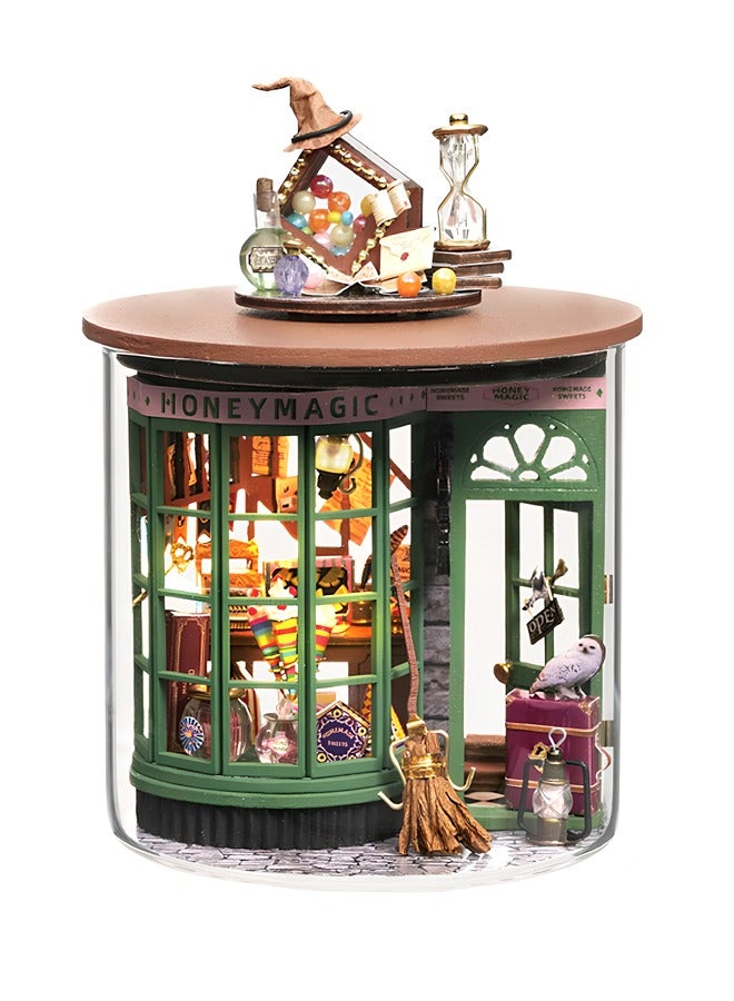 DIY Wooden Dollhouse Kit with Dust Cover & LED, 1:24 Scale Miniature Doll House Furniture Kit Handmade Mini Woodcrafts Dollhouse Mini Handmade Dollhouse for Adult Friend Lover Birthday Gift  - Image 1