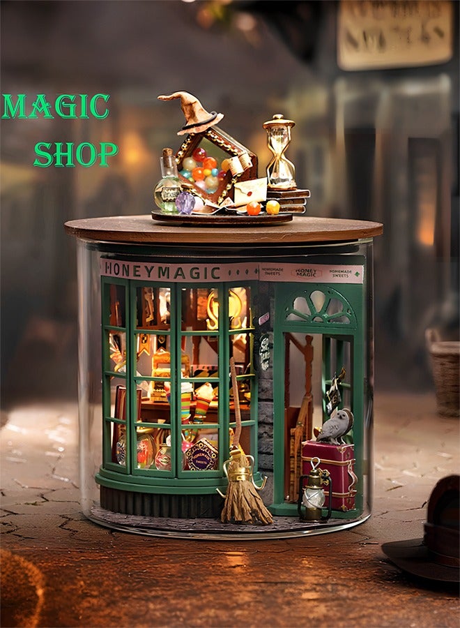 DIY Wooden Dollhouse Kit with Dust Cover & LED, 1:24 Scale Miniature Doll House Furniture Kit Handmade Mini Woodcrafts Dollhouse Mini Handmade Dollhouse for Adult Friend Lover Birthday Gift  - Image 3