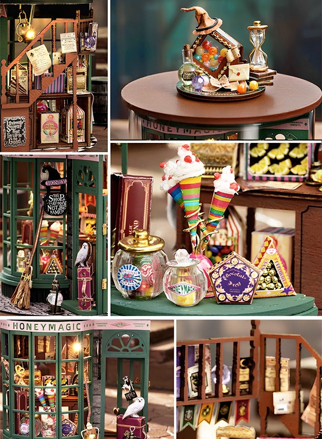DIY Wooden Dollhouse Kit with Dust Cover & LED, 1:24 Scale Miniature Doll House Furniture Kit Handmade Mini Woodcrafts Dollhouse Mini Handmade Dollhouse for Adult Friend Lover Birthday Gift  - Image 2