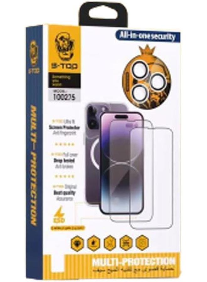 S-TOP 8 In 1 For Iphone 15 Case Magnetic Compatible With Magsafe Tempered Glass Screen Camera Lens Protector Waterproof Slim Thin Phone Cover For Iphone 15 Clear Iphone 15 Pro - Image 1