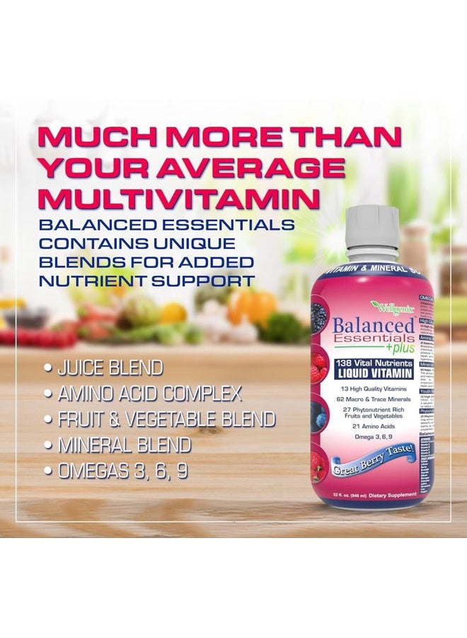 wellgenix Balanced Essentials Plus New Formula - Berry Flavor 32oz (Pack of 2) - Liquid Vitamin - Complete Multivitamin Supplement - Immune Boosting & Overall Health - Adults, Kids, Toddlers - Image 4