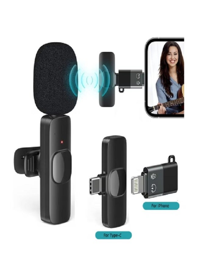 Tips&Toes K8 Wireless Collar Clip Microphone For iPhone/iPad & Type C Mobile Phones Plug-Play Microphone - Image 1
