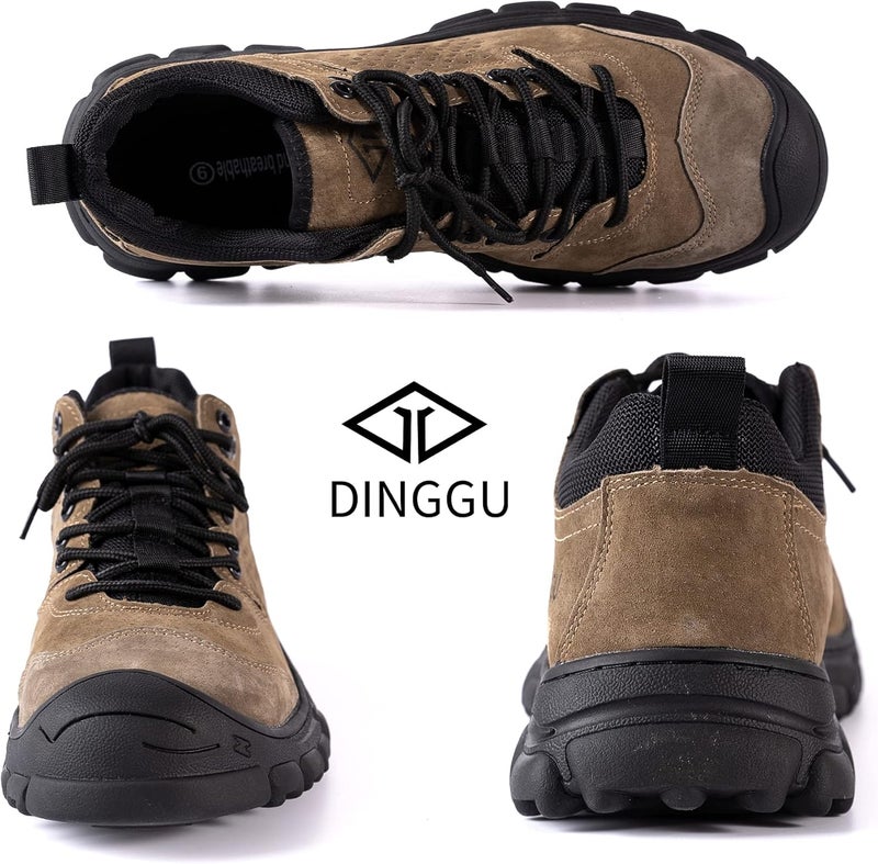 Dinggu Steel Toe Shoes for Men, Safety Mens Work Shoes Comfortable Indestructible Construction Shoes Leather - Image 2