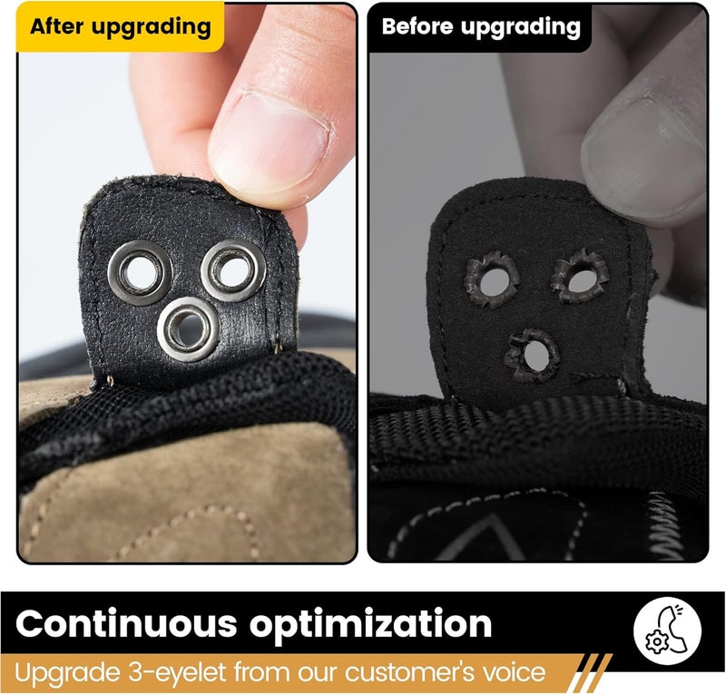 Dinggu Steel Toe Shoes for Men, Safety Mens Work Shoes Comfortable Indestructible Construction Shoes Leather - Image 4