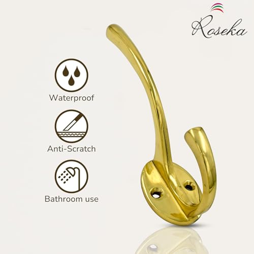 ROSEKA Real Brass Wall Hook/Holder for Towel, Hat, Key, Clothes | Coat Hanger Hook (Pack of 1) - Image 4