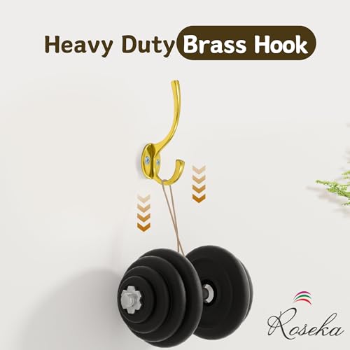 ROSEKA Real Brass Wall Hook/Holder for Towel, Hat, Key, Clothes | Coat Hanger Hook (Pack of 1) - Image 2