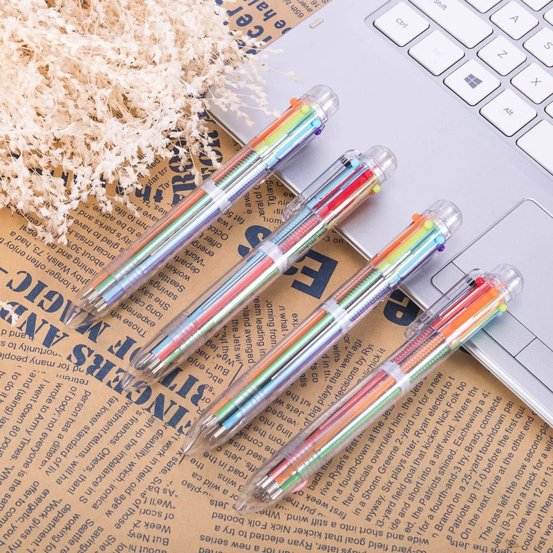 favide 6 Pack 0.5mm 6-in-1 Multicolor Ballpoint Pen,6-Color Retractable Ballpoint Pens for Office School Supplies Students Children Gift,Kids Party Favors (6) - Image 3