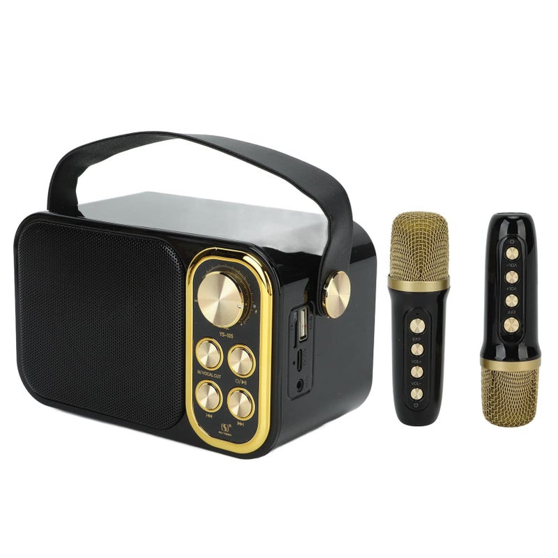 Portable Home Karaoke Machine Mini Singing System Black - Image 2