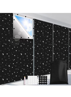 KASTWAVE Blackout Blinds, 100% Blackout Blind Curtain for Window, No Drill Portable Blackout Shades Film for Bedroom, Cut to Any Size, Black Out Blinds for Baby Stars 78" x 57"  - Image 1