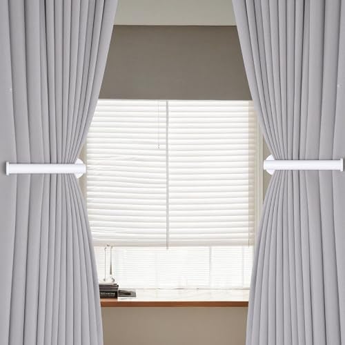 Groleca 2 Pack Adhesive Curtain Holdbacks - No Drill Curtain Tie Backs & Hooks (White) - Image 2