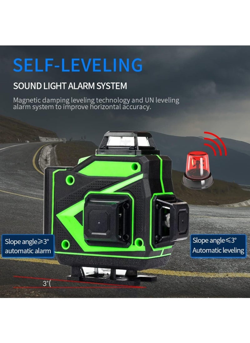 LAESO - 4D 16 Lines Laser Level APP Remote Control Multifunction Level Tool with 3° Self Leveling System Function, Green Self Leveling Laser Level 4x360°  Vertical Horizontal Cross with 2xRechargeable Battery - Image 1