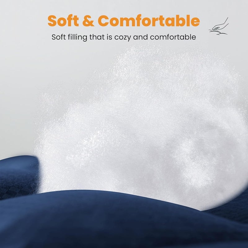 MATBEBY Twin Size Mattress Pad - Cooling Breathable Mattress Topper, Quilted Fitted Mattress Protector, Pillow Top Mattress Cover with 8-21" Deep Pocket, Machine Washable, Navy Blue, 39x75 Inches - Image 3