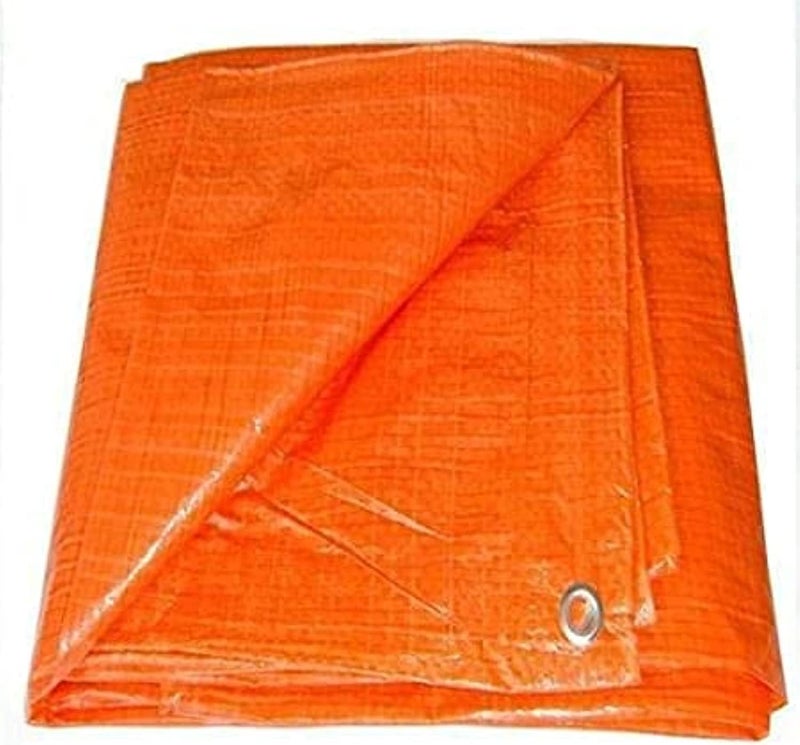 AQ AQSON AQSON Waterproof Ground Cover Tent Shelter Dust-proof Rain Cover Tarpaulin Sheet - 12x12 Orange - Image 1
