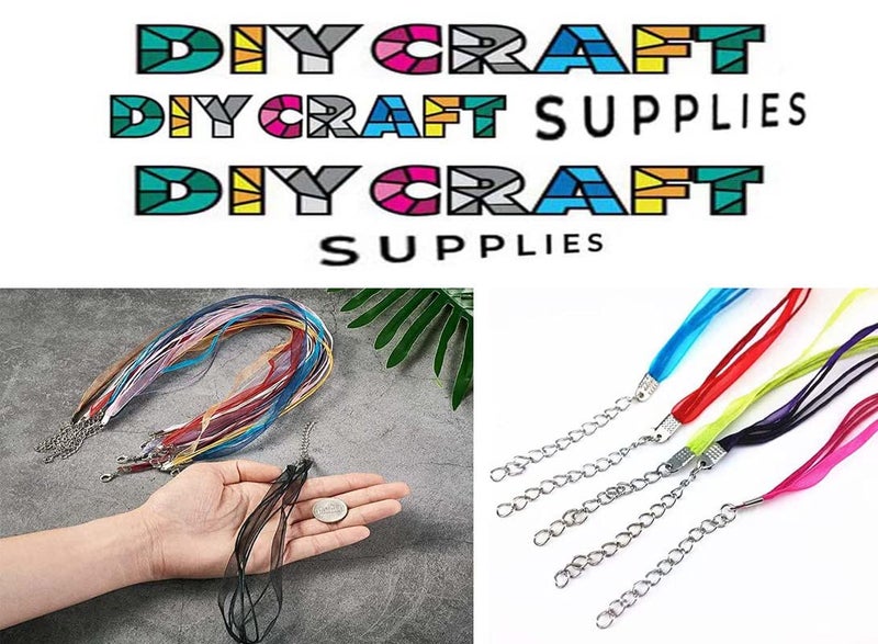DIY Crafts 15 Pcs, 3 Line, Organza 3 Line/Loop Colorful DIY Jewelry Making Voile String Ribbon Organza Strings Lobster Clasp Necklace Chai (15 Pcs, 3 Line) - Image 4