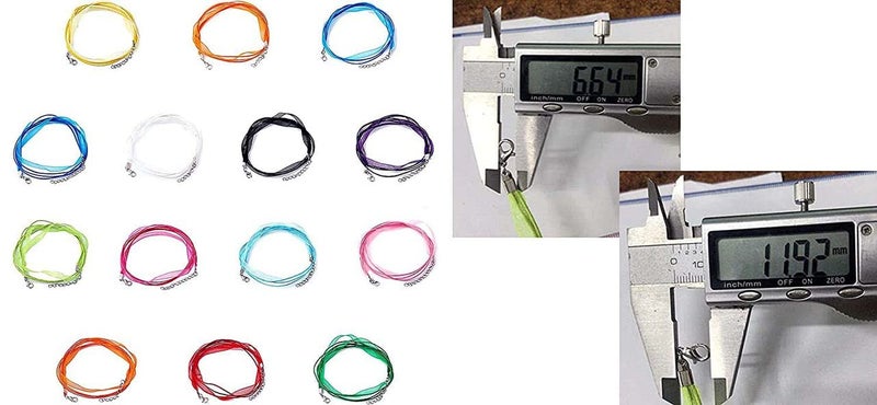 DIY Crafts 15 Pcs, 3 Line, Organza 3 Line/Loop Colorful DIY Jewelry Making Voile String Ribbon Organza Strings Lobster Clasp Necklace Chai (15 Pcs, 3 Line) - Image 5