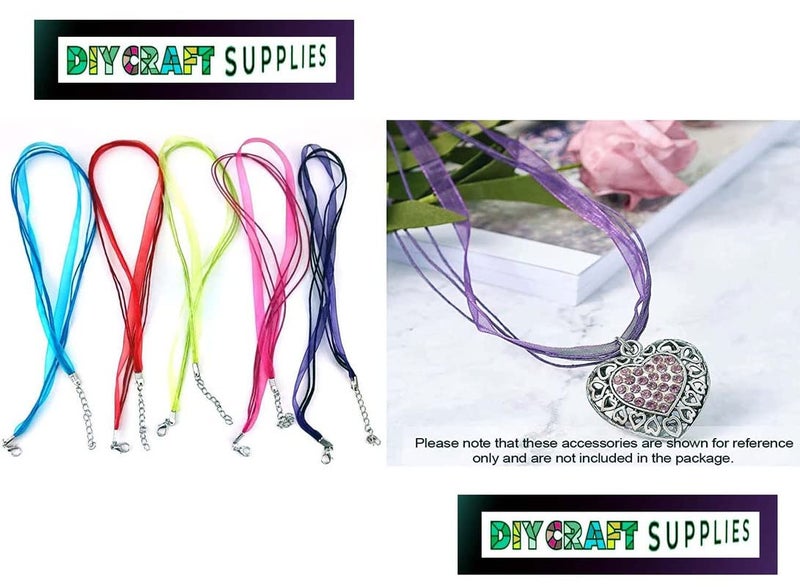 DIY Crafts 15 Pcs, 3 Line, Organza 3 Line/Loop Colorful DIY Jewelry Making Voile String Ribbon Organza Strings Lobster Clasp Necklace Chai (15 Pcs, 3 Line) - Image 2