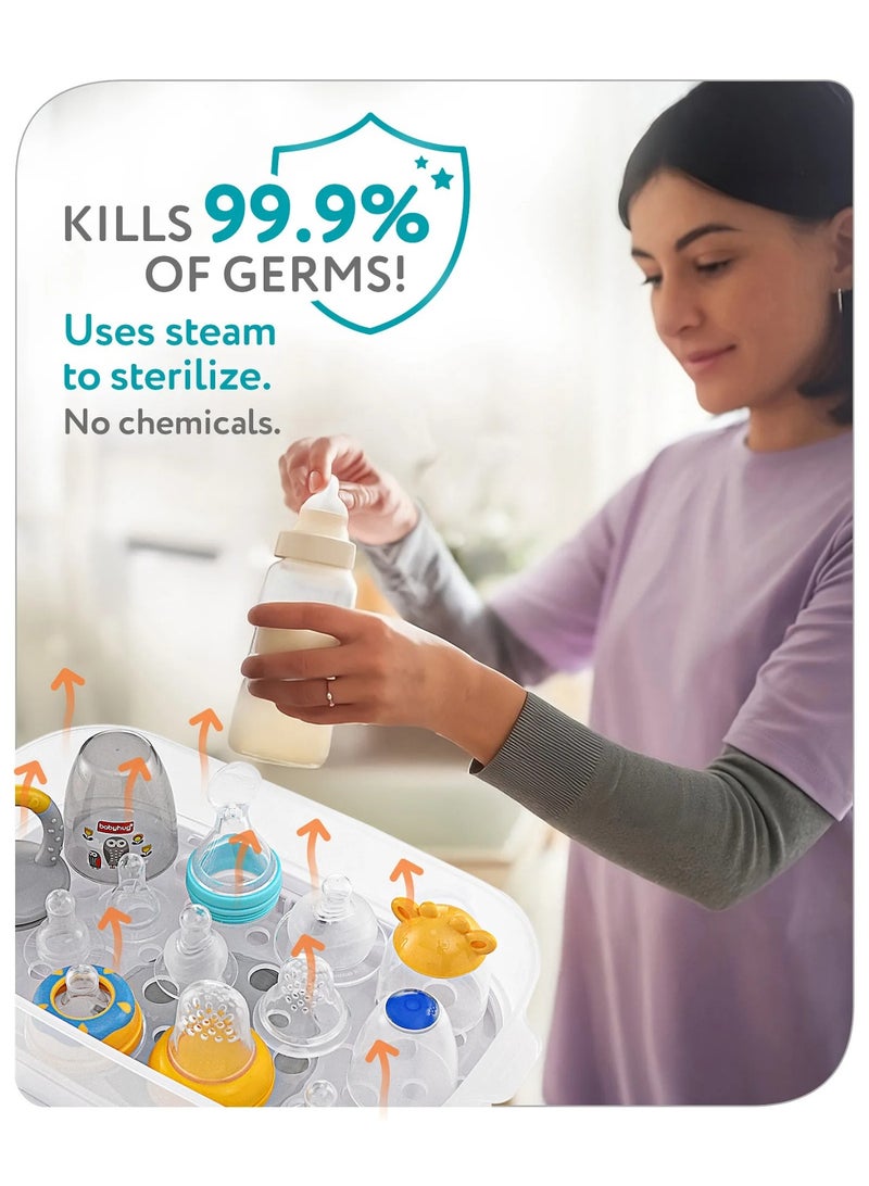 babyhug Babyhug 7-in-1 Sterilizer Warmer & Dryer - Finish 99.99% Bacteria, Fast Warming, BPA Free, LED Panel - Image 4